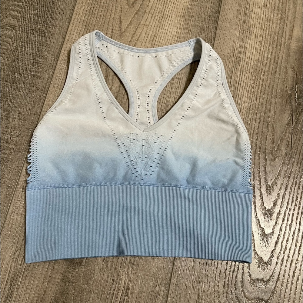 PINK Victoria's Secret Blue Seamless Bra with Racerback